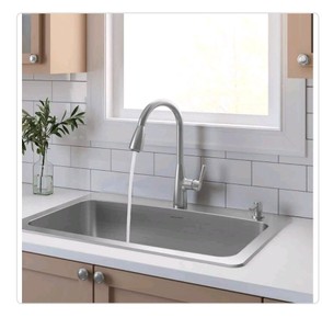 $129 American Standard Fairbury 2S Single-Handle Pull-Down Kitchen Faucet, Stainless Steel