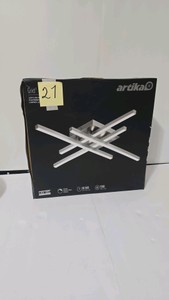 $90 Artika Grid 20 Modern Brushed Nickel LED Flush Mount Ceiling Light