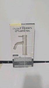 $40 Better Homes & Gardens Elmont Single Handle Bathroom Faucet, Satin Nickel