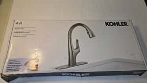$149  Lot 94  Kohler Avi Compact Pull-Down Kitchen Faucet, Stainless Finish