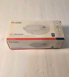 $50  Lot 112  Lithonia Lighting LED Quantum Emergency Light with Adjustable Optics, NiCad Battery