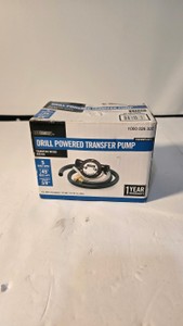 $30  Lot 116  Everbilt Drill Powered Transfer Pump, Thermoplastic, 5 GPM