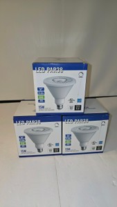 Lot 119  LED PAR38 15W Dimmable Bulbs, 90W Equivalent, Lot of 3