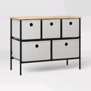 Lot 129  Room Essentials 5-Drawer Dresser with Fabric Drawers