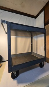 Lot 150  Heavy-Duty 2-Shelf Steel Utility Cart on Casters