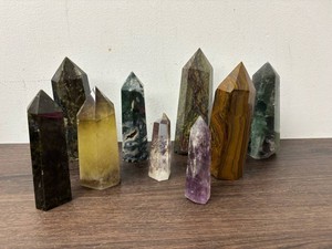 Polished Natural Stone Crystal Points - Varied Assortment (Lot of 9)