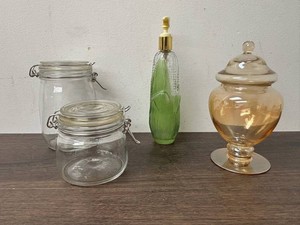 Glass Storage Jars, Soap Dispenser & Apothecary Jar Mixed Lot
