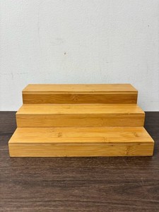Three-Tier Bamboo Display Riser With Open Storage