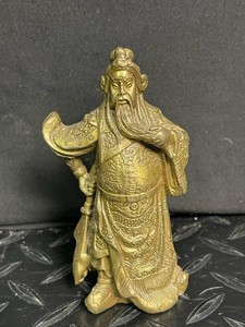 Gold-Tone Guan Yu Warrior Figurine