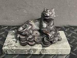 Tiger Figurine on Coin-Style Decorative Base