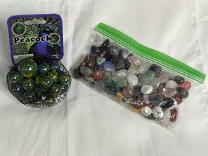 Peacock Marble Shooter Game & Polished Stone Mixed Lot