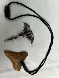 Shark Tooth & Dragon Dagger Pendant Necklaces - Mixed Lot of 2