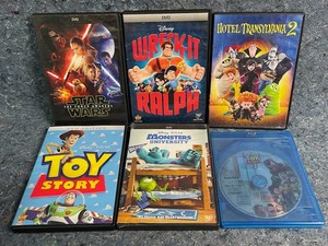6-Disc Disney Pixar, Star Wars & Animated DVD Mixed Lot