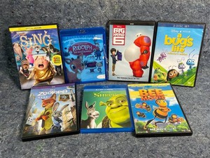 Disney, DreamWorks & Illumination Animated Movie Mixed Lot - 7 Titles