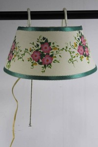 Floral Fabric Hanging Lamp Shade With Pull Chain -10.5 x 4.5