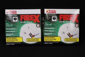 Kidde FireX 21027128 Smoke Alarms With Battery Backup (Lot of 2, not tested)