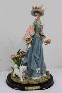 Giovanni Collection Victorian Woman With Dog Figurine 13H