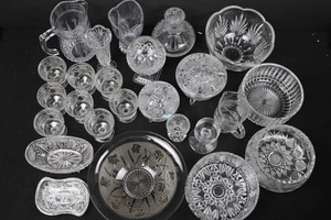Cut Glass Servingware & Stemware Mixed Lot