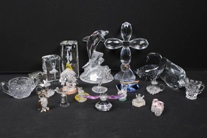 Crystal Figurine Mixed Lot - Swans, Animals, Flowers & More
