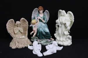 Angel & Cherub Figurine Mixed Lot (Lot of 5) 7-9H