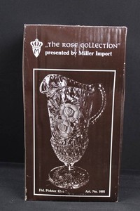 Miller Import Rose Collection Footed Rose Pitcher Art. 12.5H