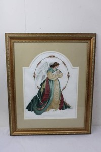 Framed Angel Cross-Stitch Artwork - 19 X 23 in