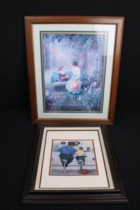 Norman Rockwell & Garden Scene Framed Prints (Lot of 2)