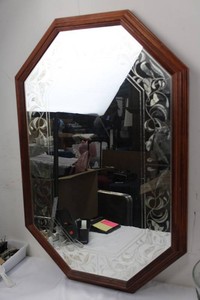 Framed Decorative Etched Mirror 20.5 X 30.5 in