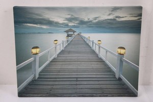 Illuminated Coastal Pier Wall Art 15.5 X 12 in