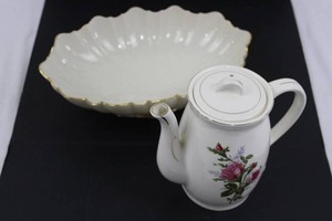Lenox Floral Electric Coffee Pot & Serving Bowl Mixed Lot