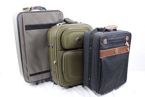 Assorted Soft-Sided Rolling Suitcases - 3pc