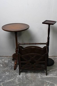 Wooden Pedestal Table, Plant Stand & Magazine Rack Mixed Lot