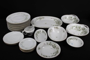 Floral Gold-Trim China Dinnerware Group - 20 Pieces