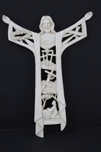 Religious Christ Crucifix Wall Sculpture With Passion Scenes 10.5H