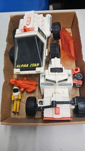 1980s Fisher price adventure people alpha star space vehicle and figures.