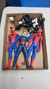 Miscellaneous superhero large action figure lot Spider-Man venom etc,