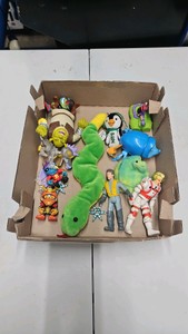 Miscellaneous lot of toys and action figures ghostbusters,shrek,disney etc.