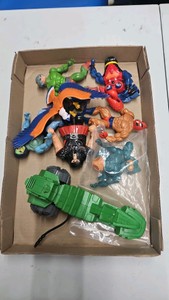 Lot of 1980 C man figures and vehicles skeletar,man at arms etc.