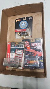 Lot of 3 diecast 164 scale cards Johnny lightning,auto world,raacing champions hot rod.