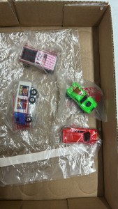 Diecast collectible lot, Hormel four car set hot wheels sealed