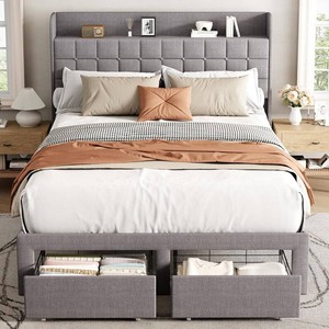 $160 DUMOS Full Bed Frame with Storage Drawers