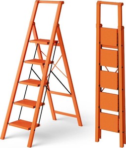 $130 HillhutApex Aluminum 5 Step Ladder, Foldable