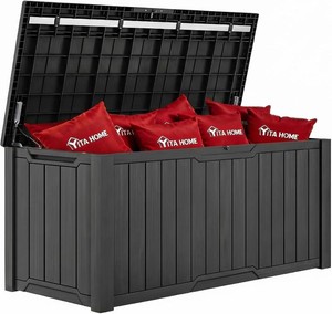 $220 YITAHOME 240 Gal Outdoor Deck Box, Dark Gray