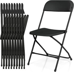 $140 EconoHome 10 Pack Black Folding Chairs