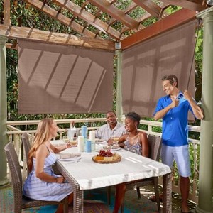 $129 Coolaroo Outdoor Roller Shade 8x8ft Walnut
