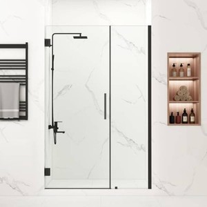 $440 Frameless Pivot Shower Door, 47-48x72