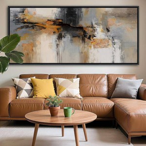 $300 AJAZIKO Abstract Canvas Art - OrangeGray
