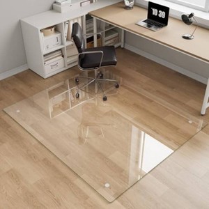$150 Tempered Glass Chair Mat for Carpet, 46x55