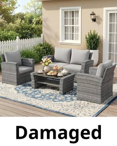$330 Wisteria Lane Patio Furniture Set, White with