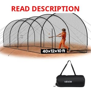 $226 VEVOR Baseball Batting Cage, SteelFiberglass